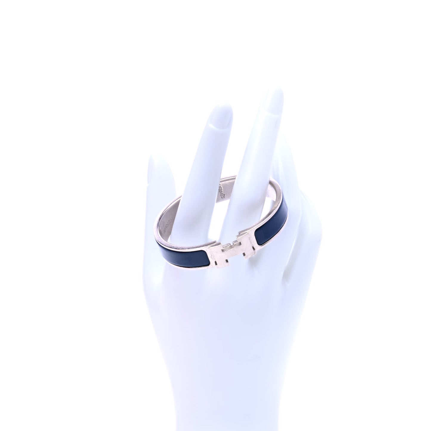 Narrow Enamel Clic Clac H Bracelet PM Bleu De Genes
