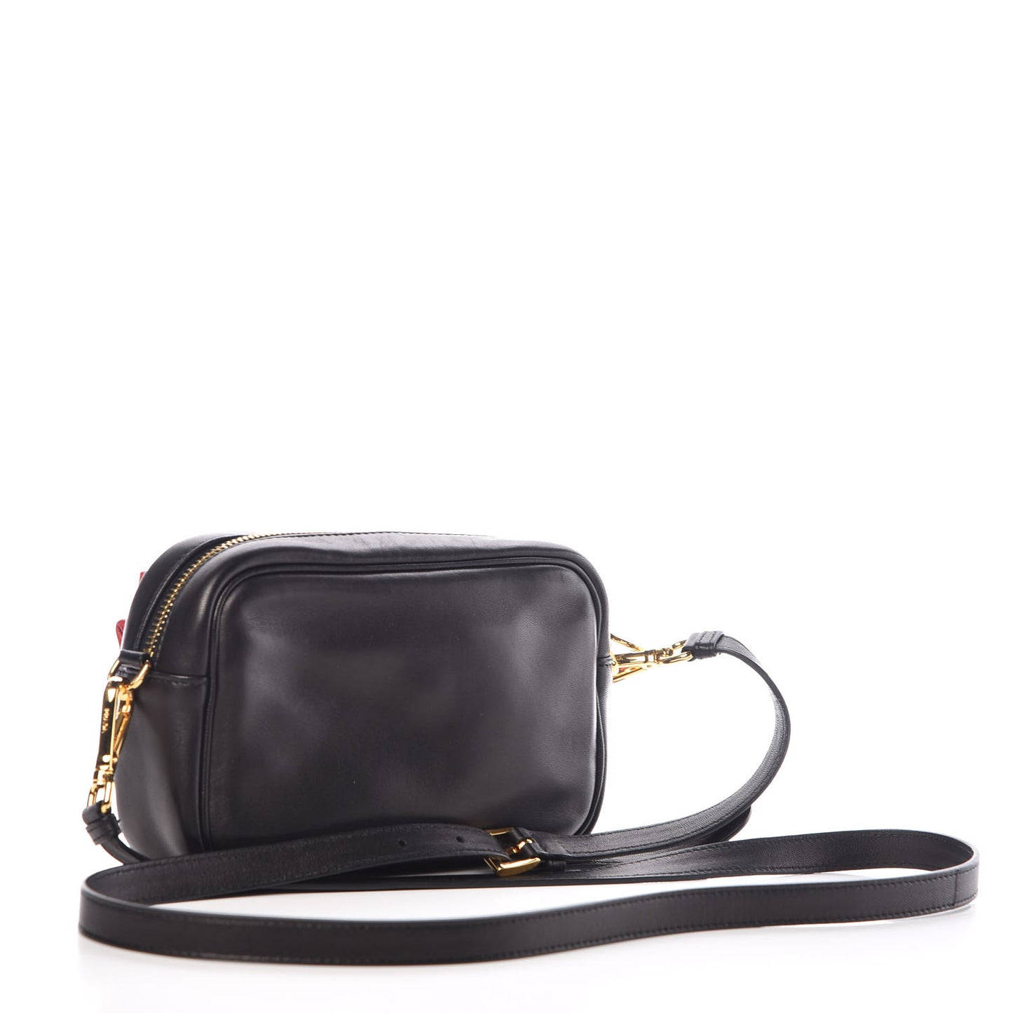 Nappa Fiocco Bow Crossbody Clutch Black Fuoco
