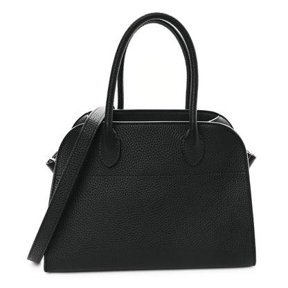 The Row Grained Calfskin Soft Margaux 10 Bag Black 1 of 9