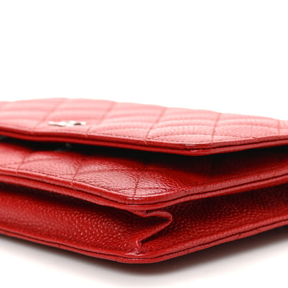 Chanel Caviar Quilted Wallet on Chain WOC Red 10 of 10