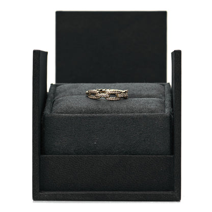 David Yurman 18K Yellow Gold Diamond 4.5mm Stax Single Row Chain Link Ring 51 5.75 5 of 5