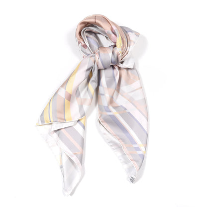 Hermes Silk Photo Finish Scarf 90 Gris Perle Beige Rose Rose Pale 2 of 6