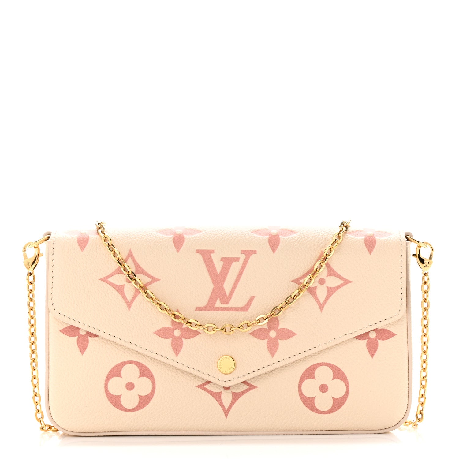 Louis Vuitton Empreinte Monogram Giant By The Pool Felicie Pochette Chain Wallet Creme Rose Trianon 3 of 11