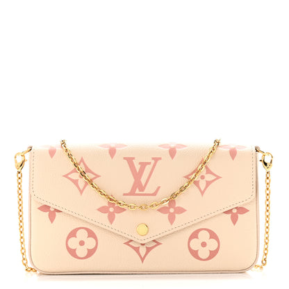 Louis Vuitton Empreinte Monogram Giant By The Pool Felicie Pochette Chain Wallet Creme Rose Trianon 3 of 11