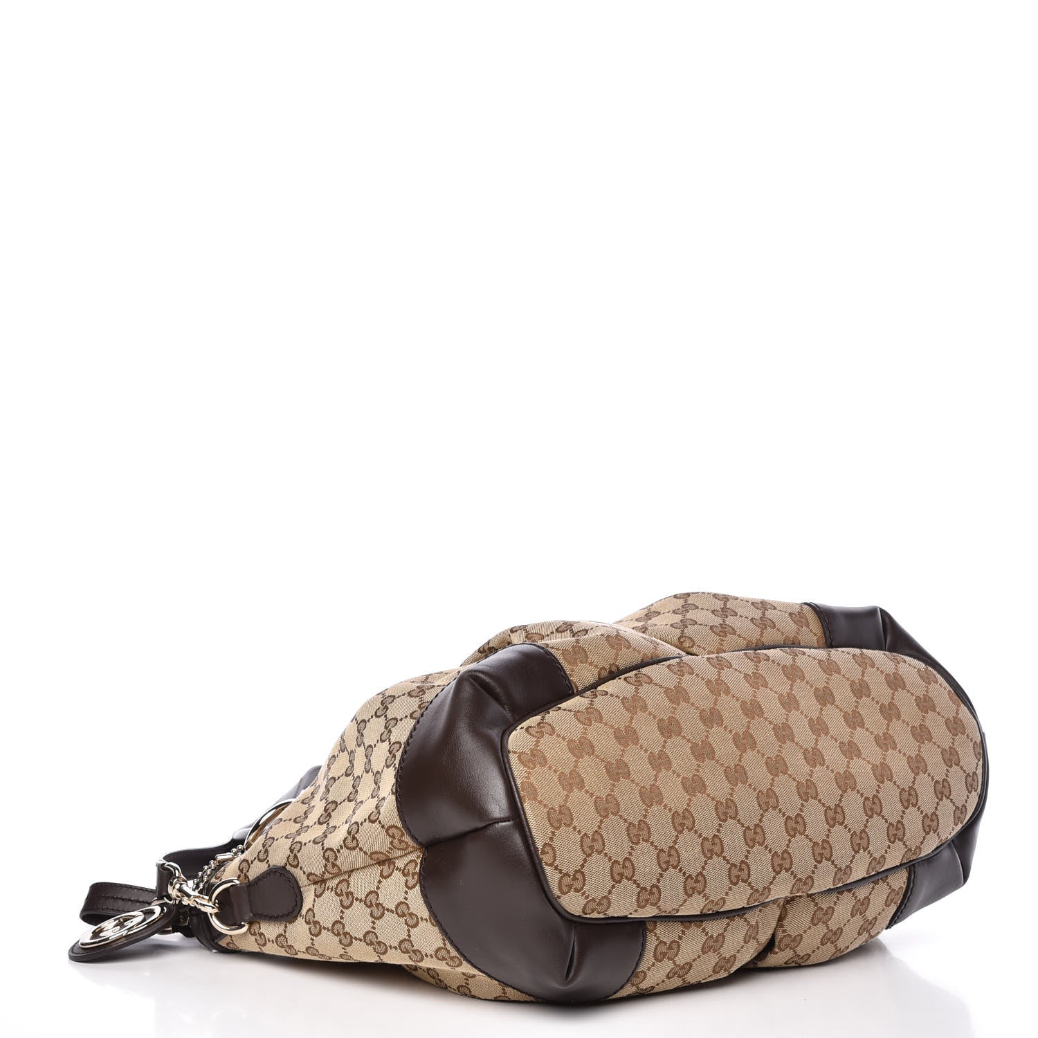 Gucci Monogram Large Sukey Top Handle Bag Beige Dark Brown 5 of 10