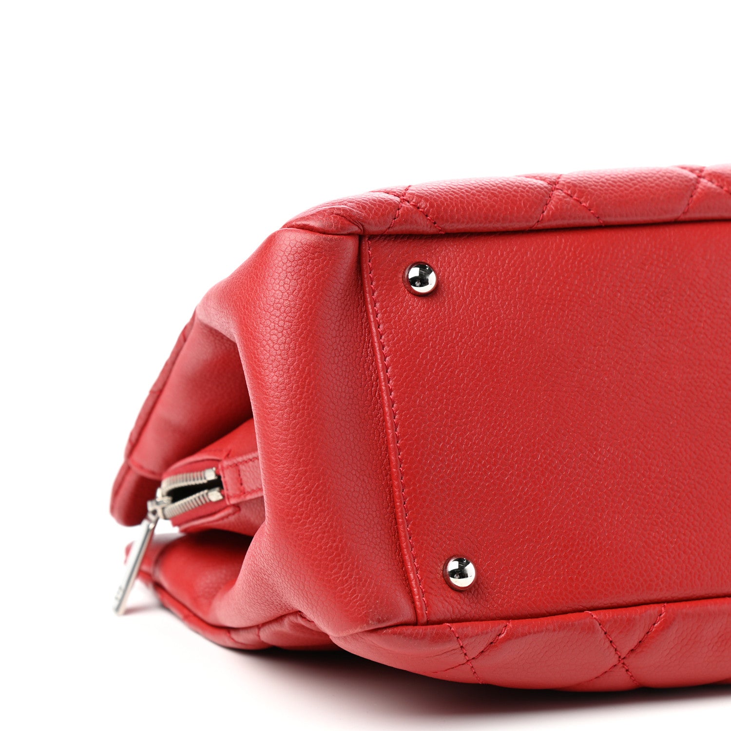 Chanel Caviar Quilted Timeless CC Shopping Tote Red 8 of 10