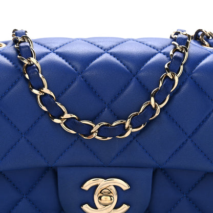 Chanel Lambskin Quilted Mini Rectangular Flap Blue 8 of 11