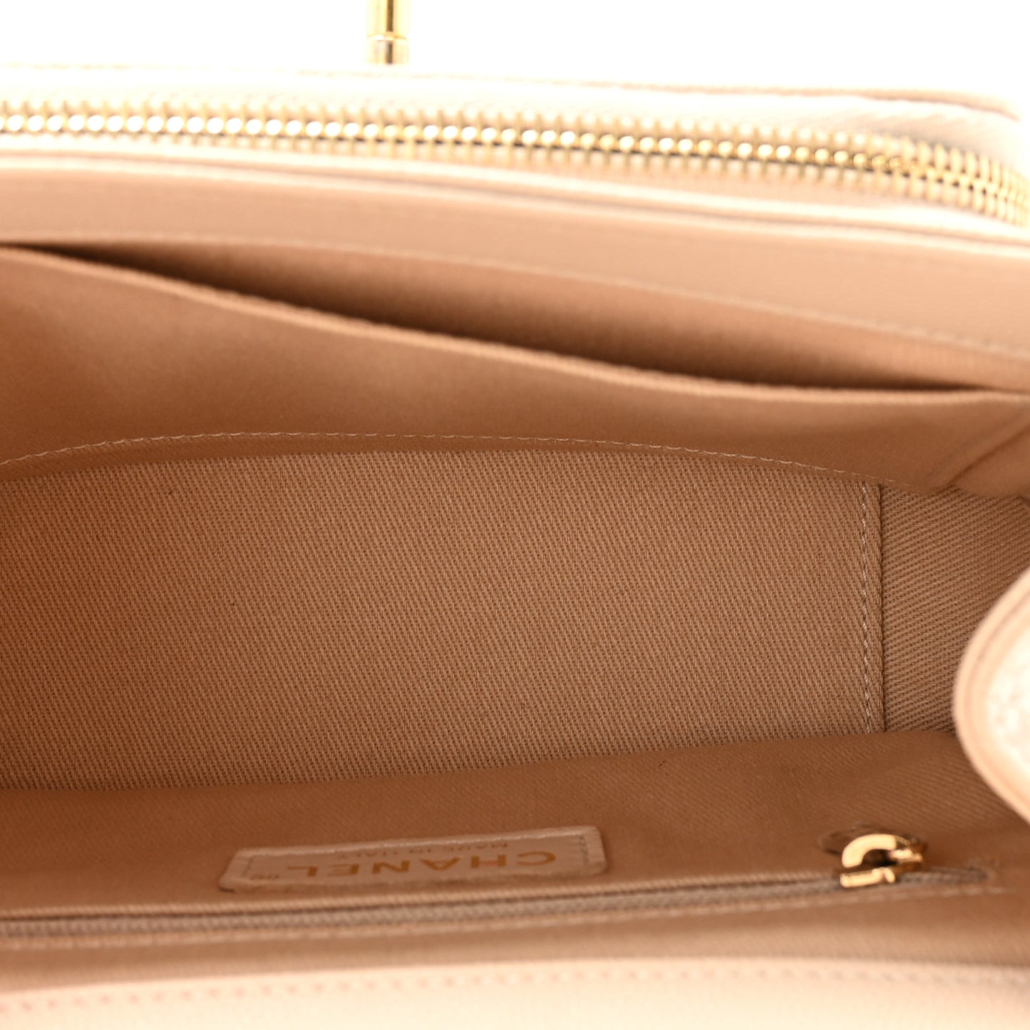 Caviar Quilted Small Business Affinity Flap Beige