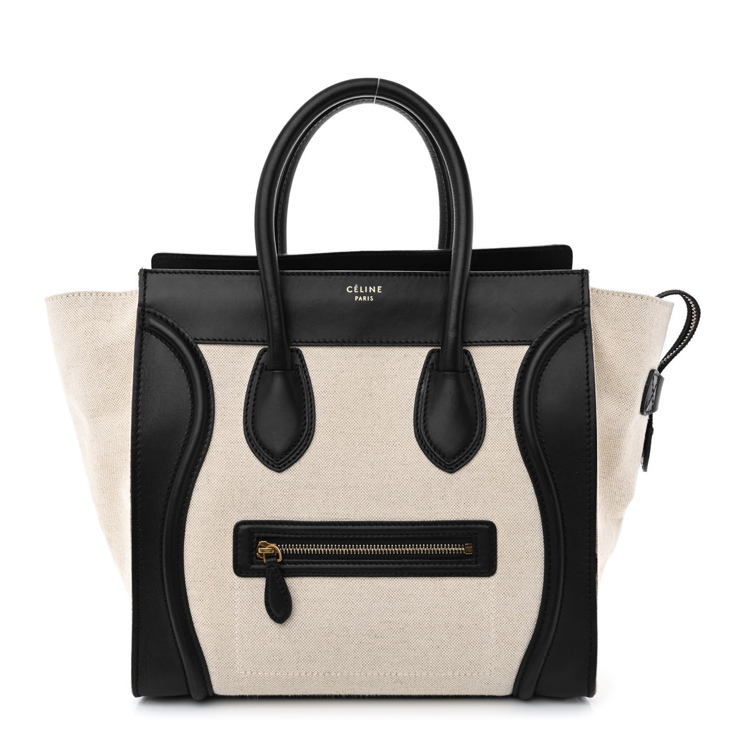 Celine Natural Canvas Smooth Calfskin Mini Luggage Cream 1 of 10