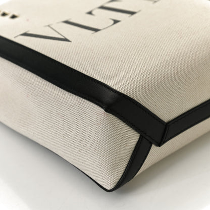 Valentino Garavani Canvas VLTN Print Tote Black Ivory 10 of 11