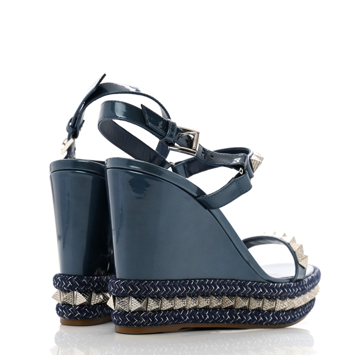 Patent Pyraclou 110 Wedge Sandals 41 Blue