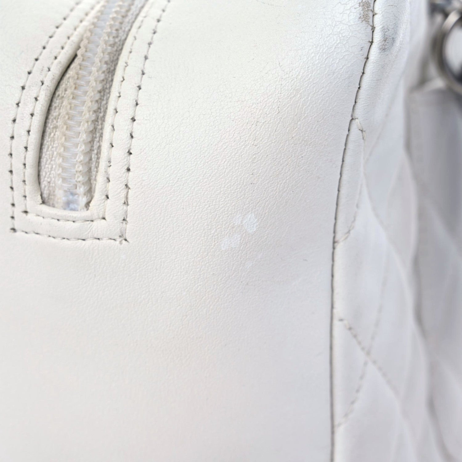 Chanel Calfskin Quilted Large Cambon Bowler White Black 12 of 24