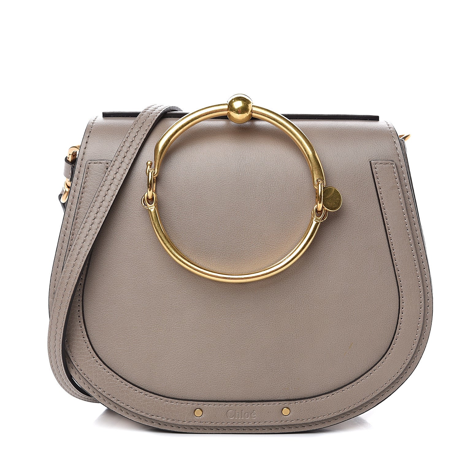 Chloe Calfskin Suede Medium Nile Bracelet Bag Motty Grey 1 of 13
