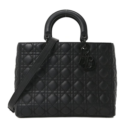 Christian Dior Ultra Matte Calfskin Cannage Large Lady Dior Black 1 of 10
