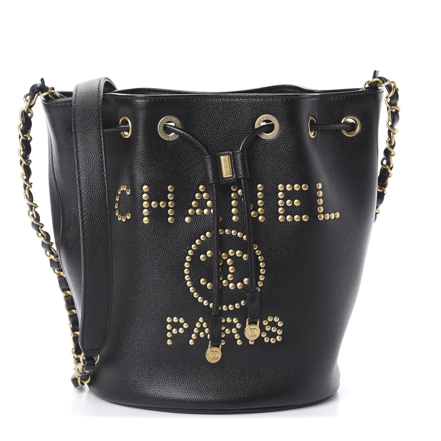 Chanel Caviar Deauville Drawstring Bucket Bag Black 1 of 9