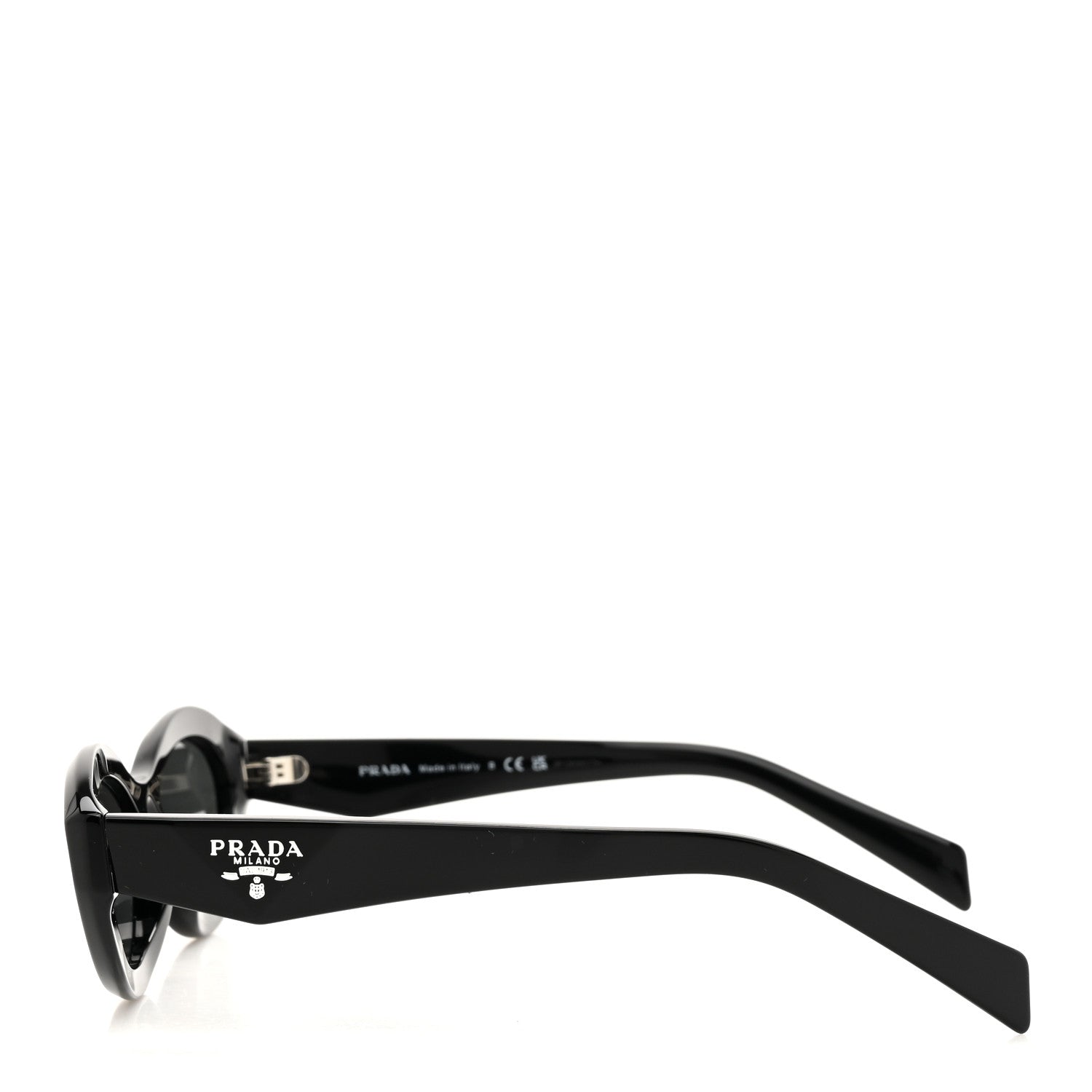 Prada Acetate Oval Sunglasses SPR 26Z Black 3 of 8