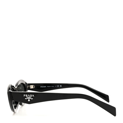 Prada Acetate Oval Sunglasses SPR 26Z Black 3 of 8