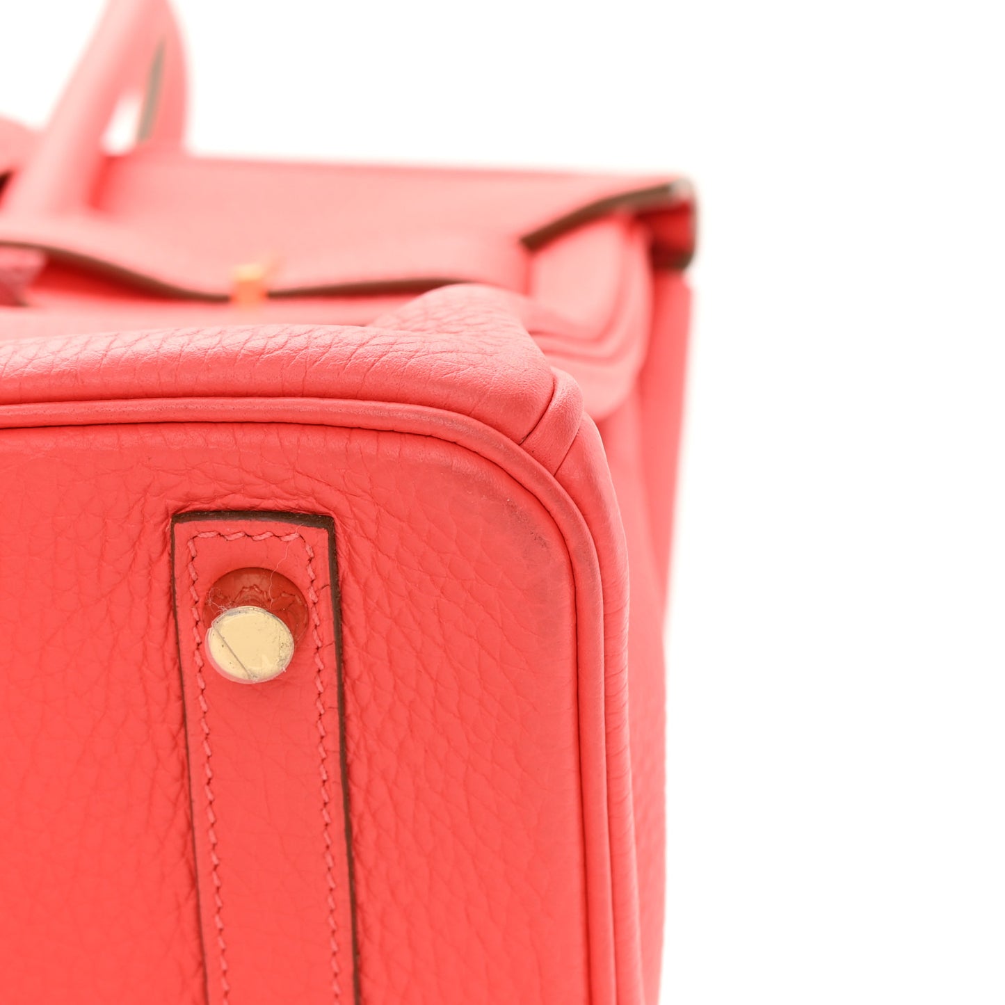 Taurillon Clemence Birkin 30 Rouge Pivoine