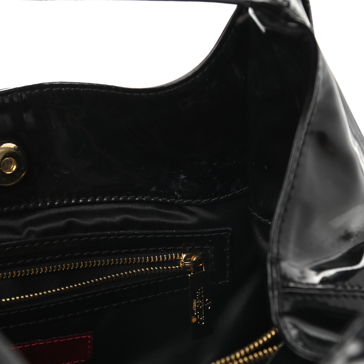 Valentino Garavani Patent Lacca Small Nuage Bow Hobo Black 13 of 17