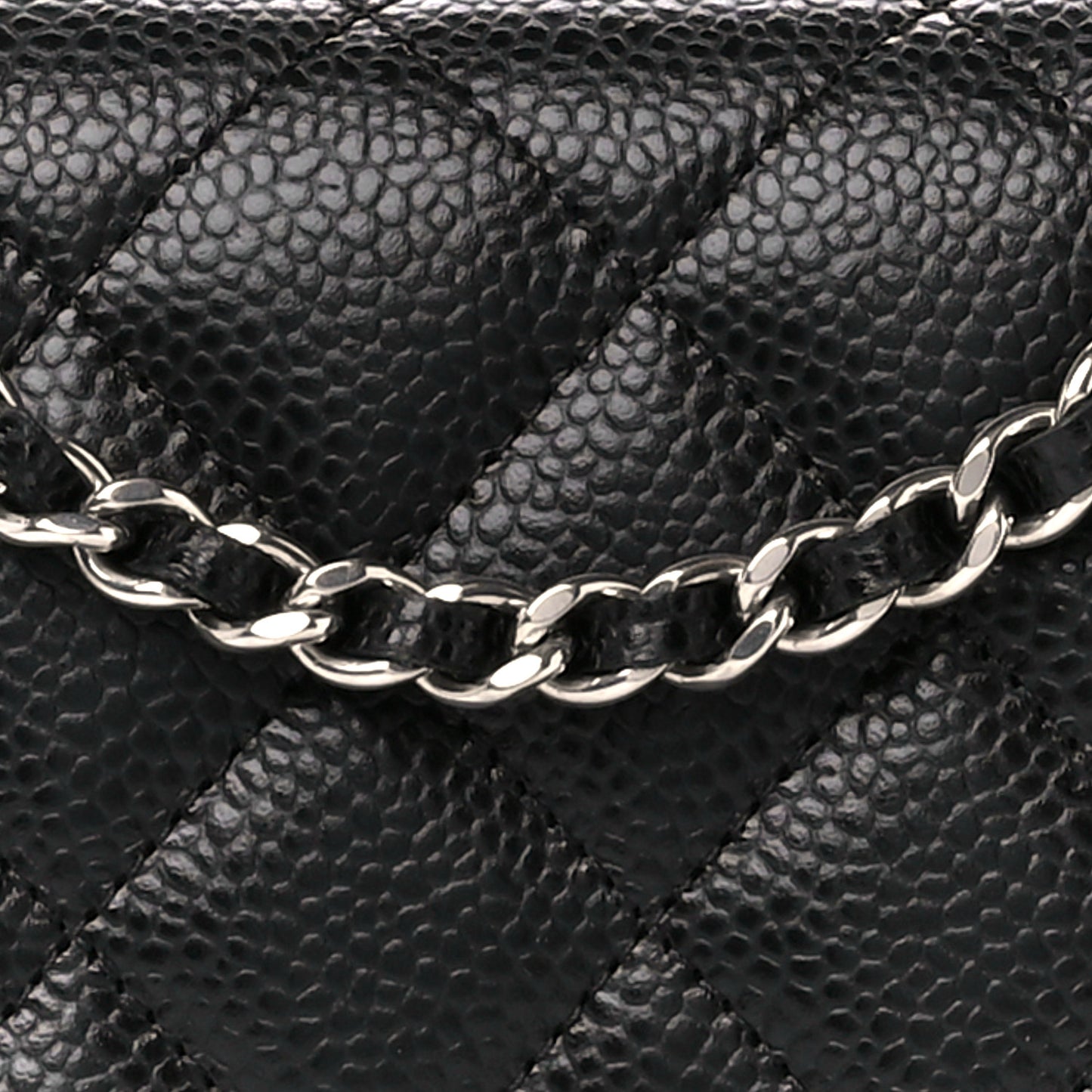 Caviar Quilted Wallet On Chain WOC Black