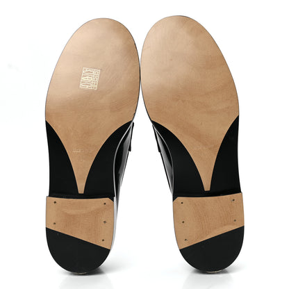 Chanel Shiny Calfskin Logo Loafers 40 Black 5 of 8