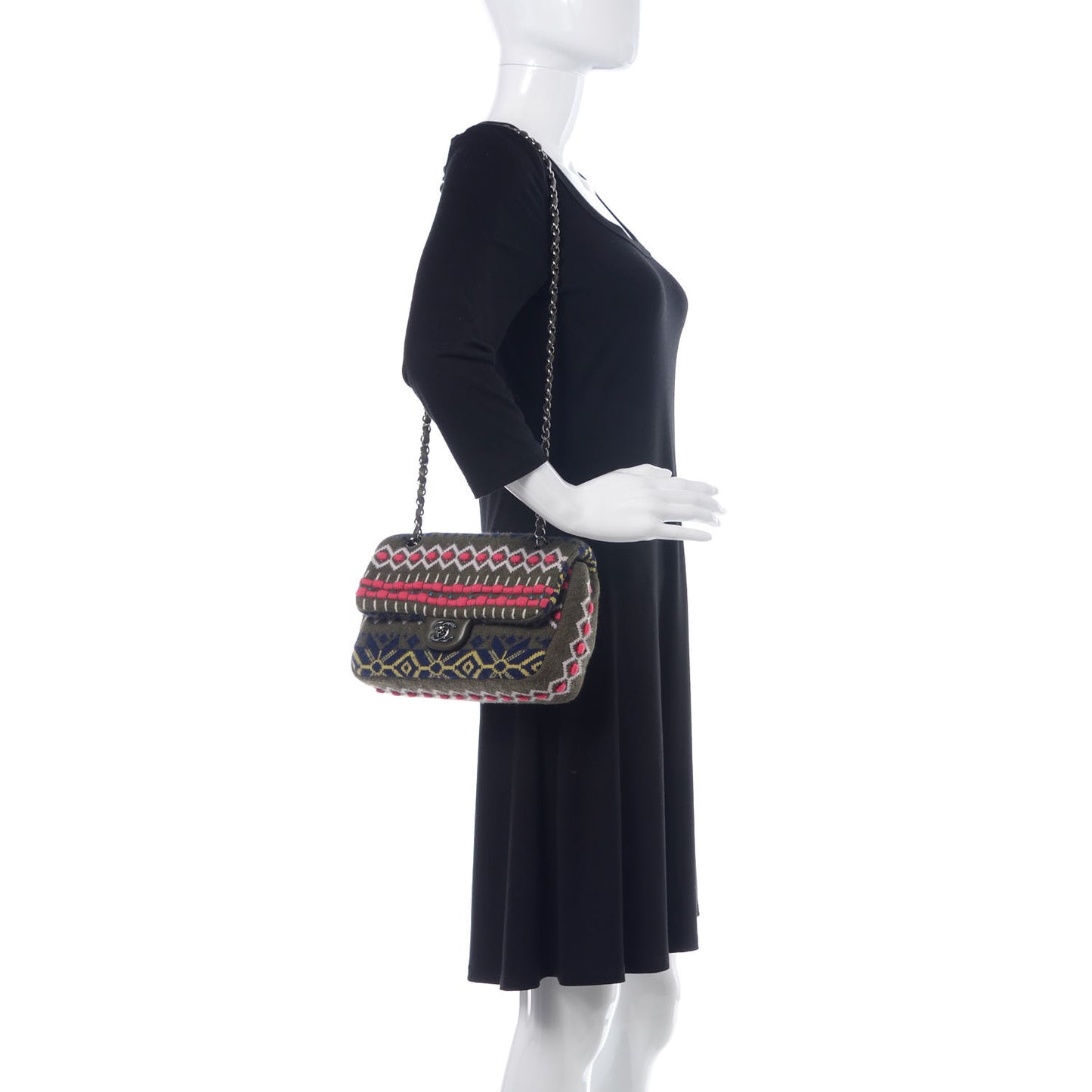 Cashmere Knit Medium Single Flap Multicolor