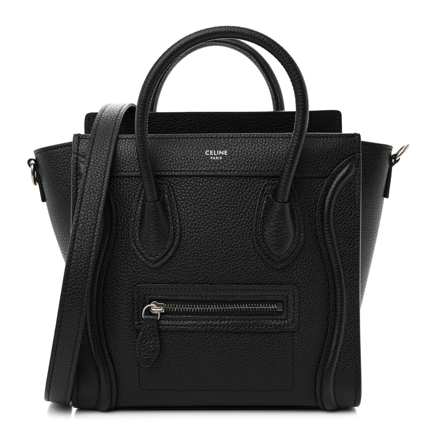 Drummed Calfskin Nano Luggage Black