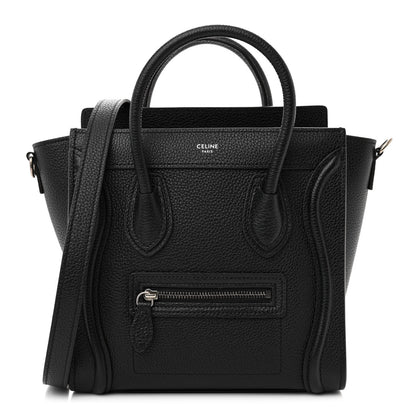 Celine Drummed Calfskin Nano Luggage Black 1 of 10