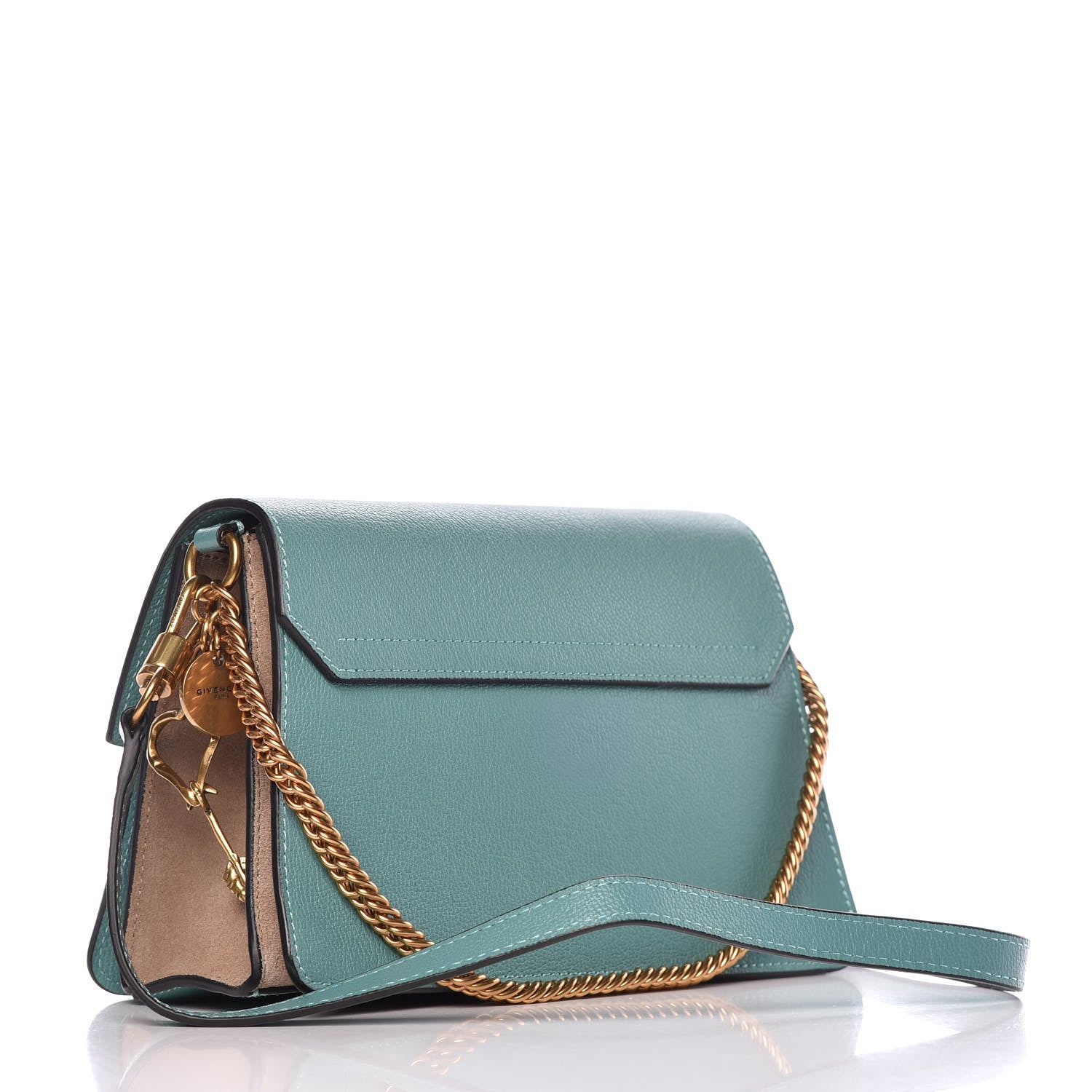 Givenchy Sugar Goatskin Small GV3 Shoulder Bag Light Blue Tan 3 of 9