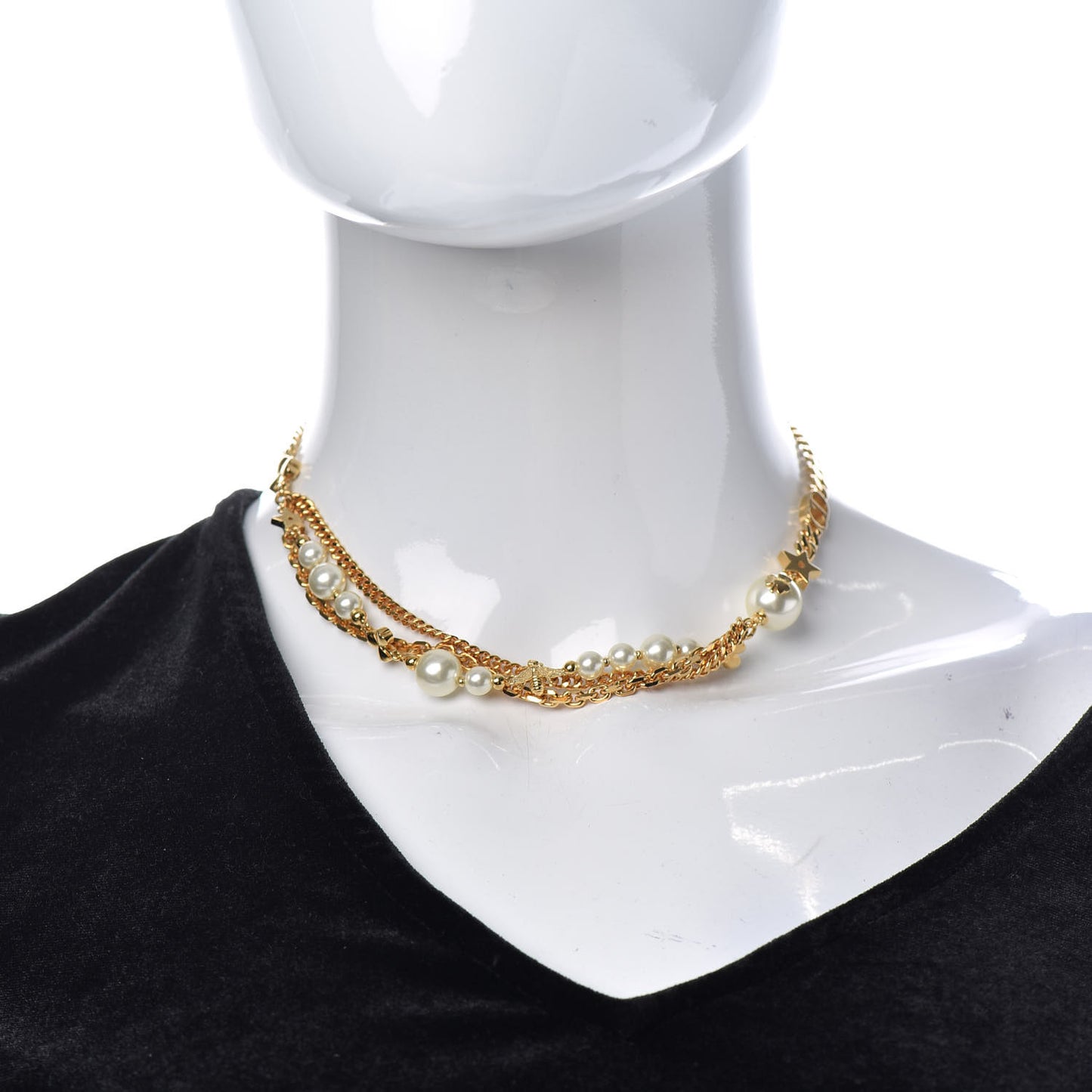 Pearl Charms Necklace Gold
