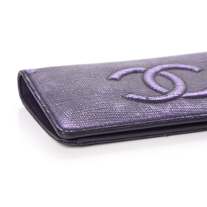 Chanel Iridescent Lizard Embossed Yen Wallet Purple 5 of 13