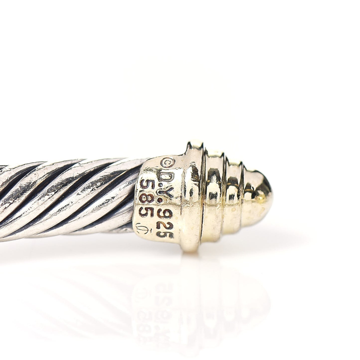 Sterling Silver 14K Yellow Gold 5mm Cable Classics Bracelet