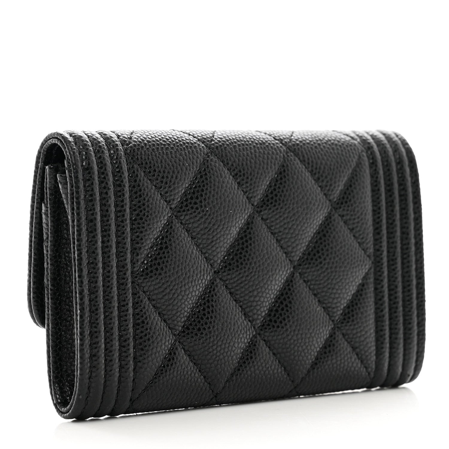 Chanel Caviar Quilted Boy Flap Card Holder Black 3 of 8