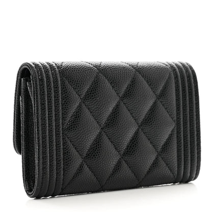 Chanel Caviar Quilted Boy Flap Card Holder Black 3 of 8