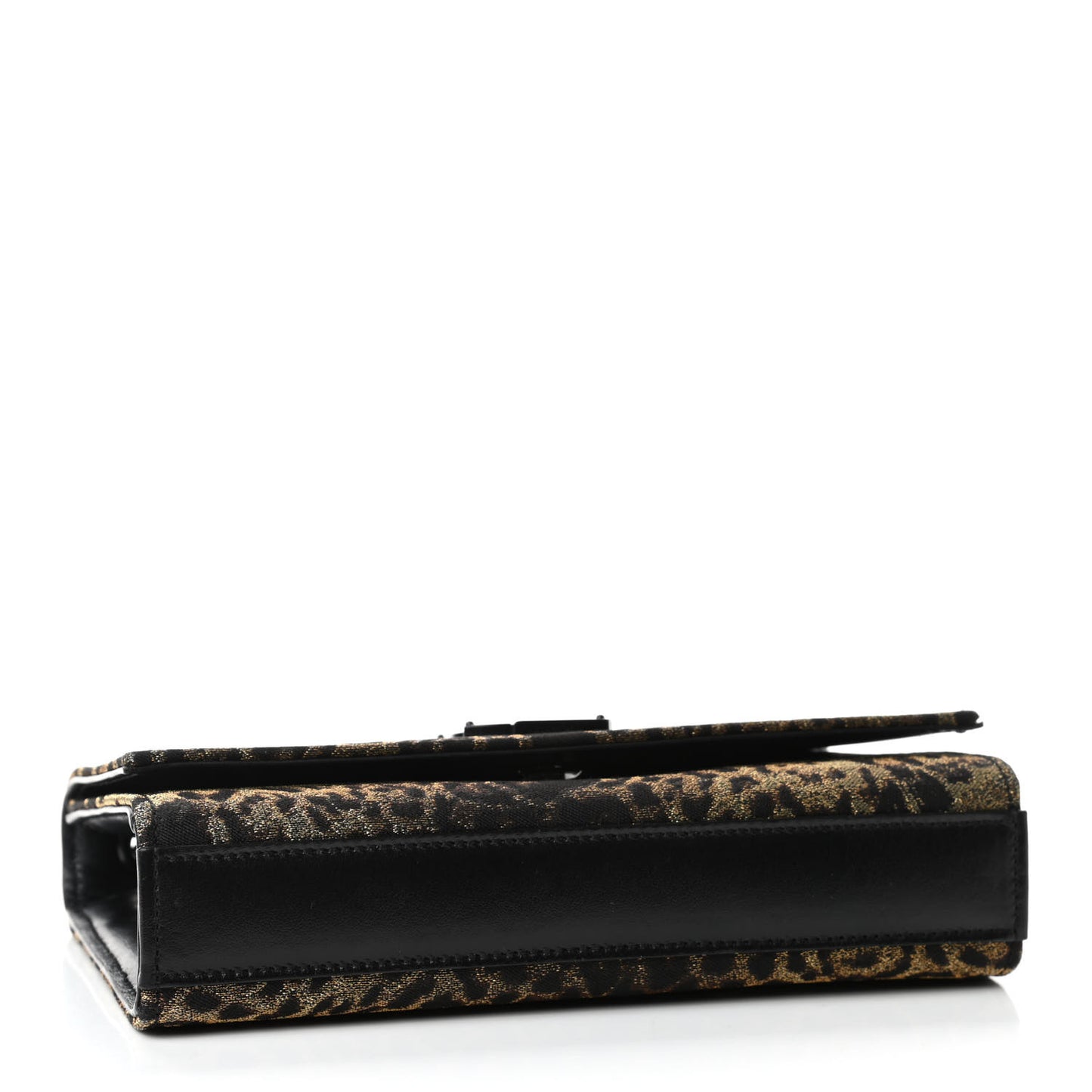 Jacquard Leopard Small Monogram Kate Satchel Oro Natural