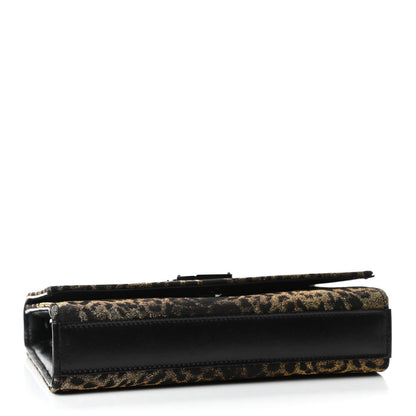 Saint Laurent Jacquard Leopard Small Monogram Kate Satchel Oro Natural 3 of 4