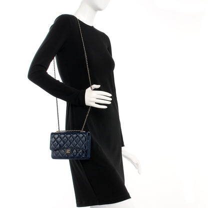 Chanel Patent Goatskin Quilted CC Eyelet Wallet On Chain WOC Blue 2 of 9
