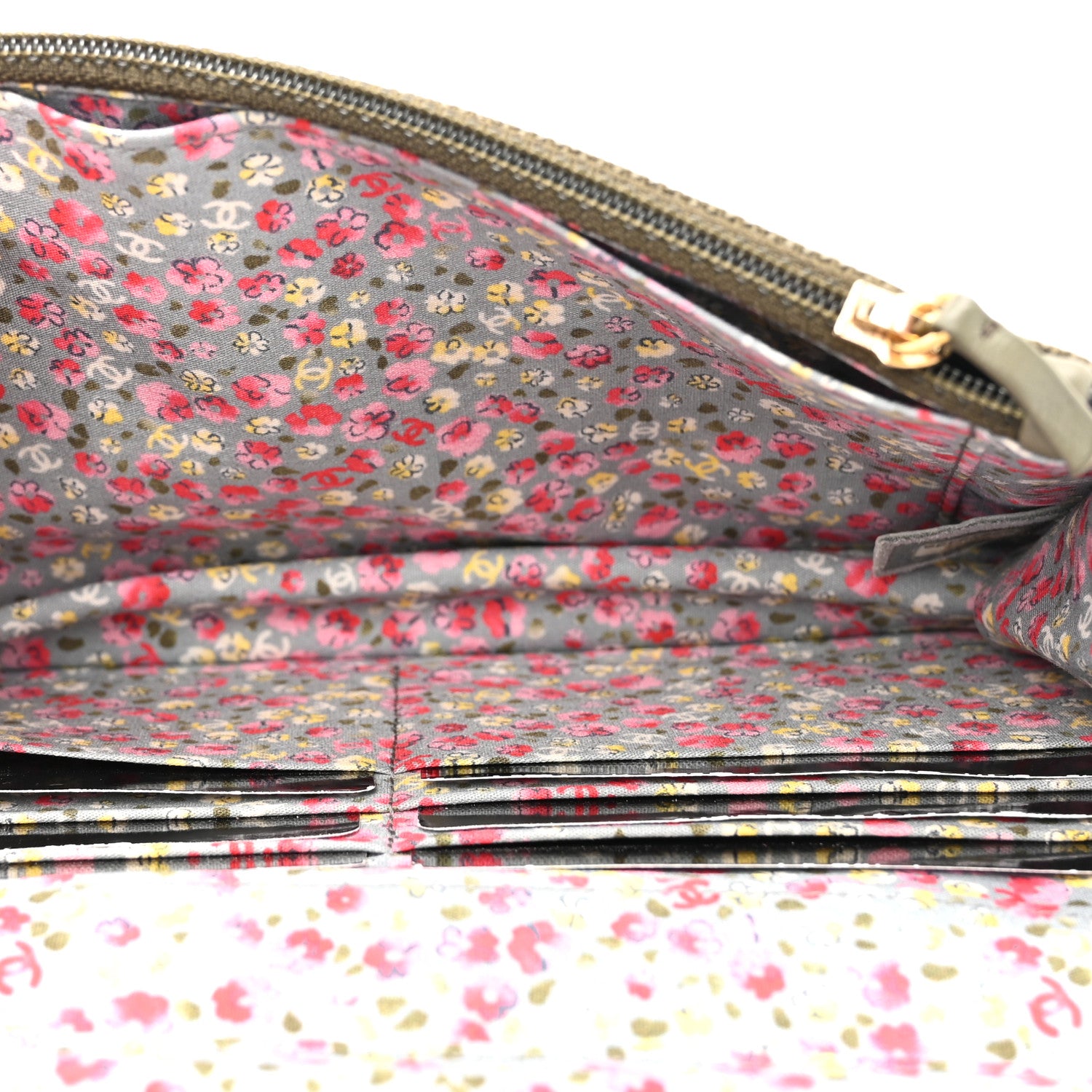 Chanel Canvas Quilted Coco Cuba Charms Wallet on Chain WOC Khaki 5 of 10