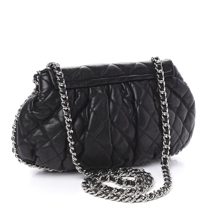 Chanel Washed Lambskin Quilted Medium Chain Around Messenger Black 3 of 10