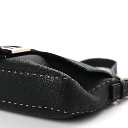 Fendi Calfskin Romano Selleria Baguette Black 8 of 9