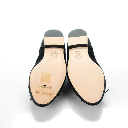 Chanel Knit Ballerina Flats 36.5 Black 5 of 7