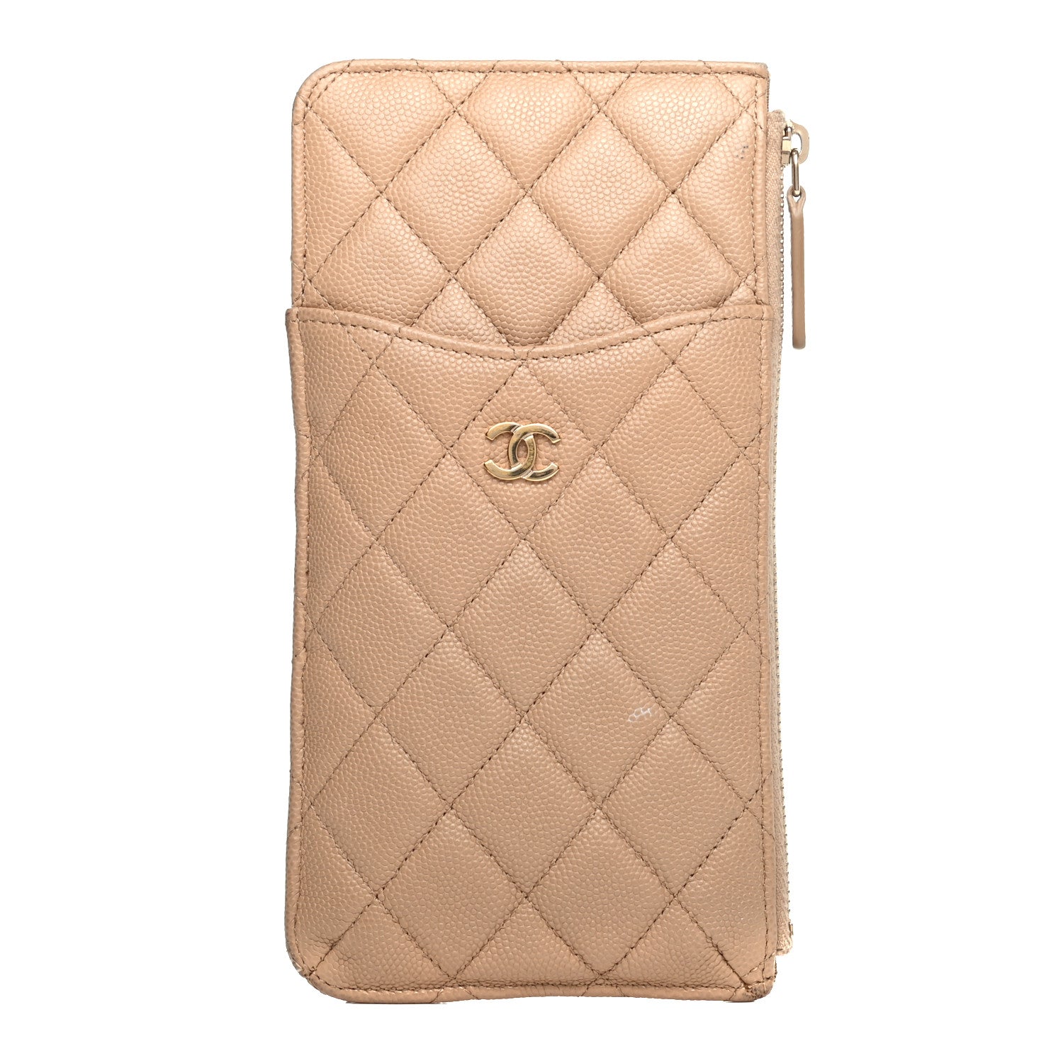 Chanel Caviar Quilted Classic iPhone Pouch Beige 1 of 10