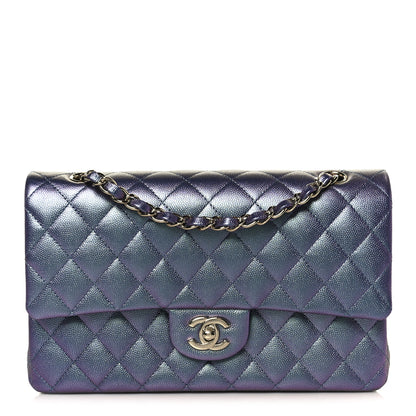 Chanel Iridescent Caviar Quilted Medium Double Flap Purple 1 of 12