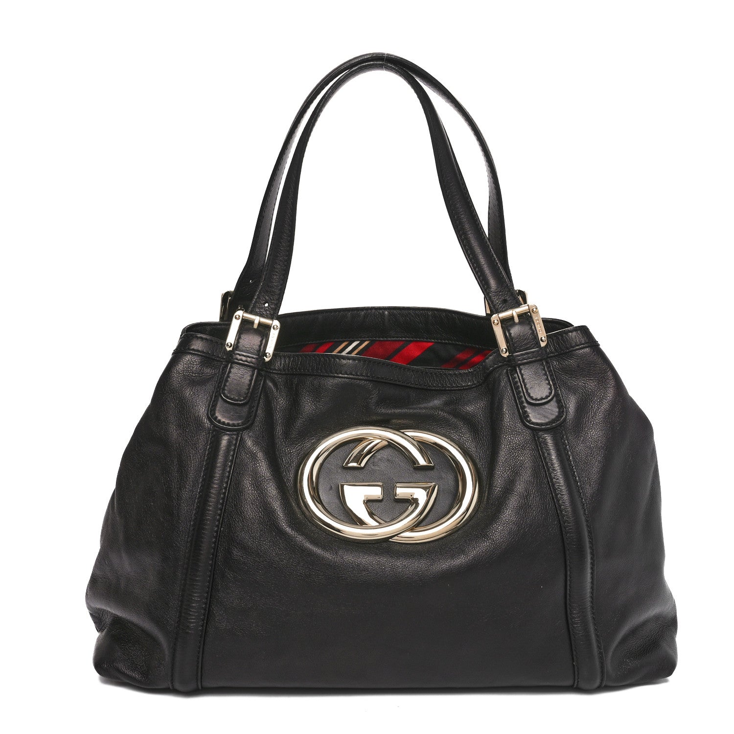 Gucci Calfskin Medium Britt Tote Black 1 of 10