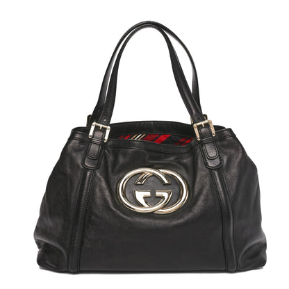 Gucci Calfskin Medium Britt Tote Black 1 of 10