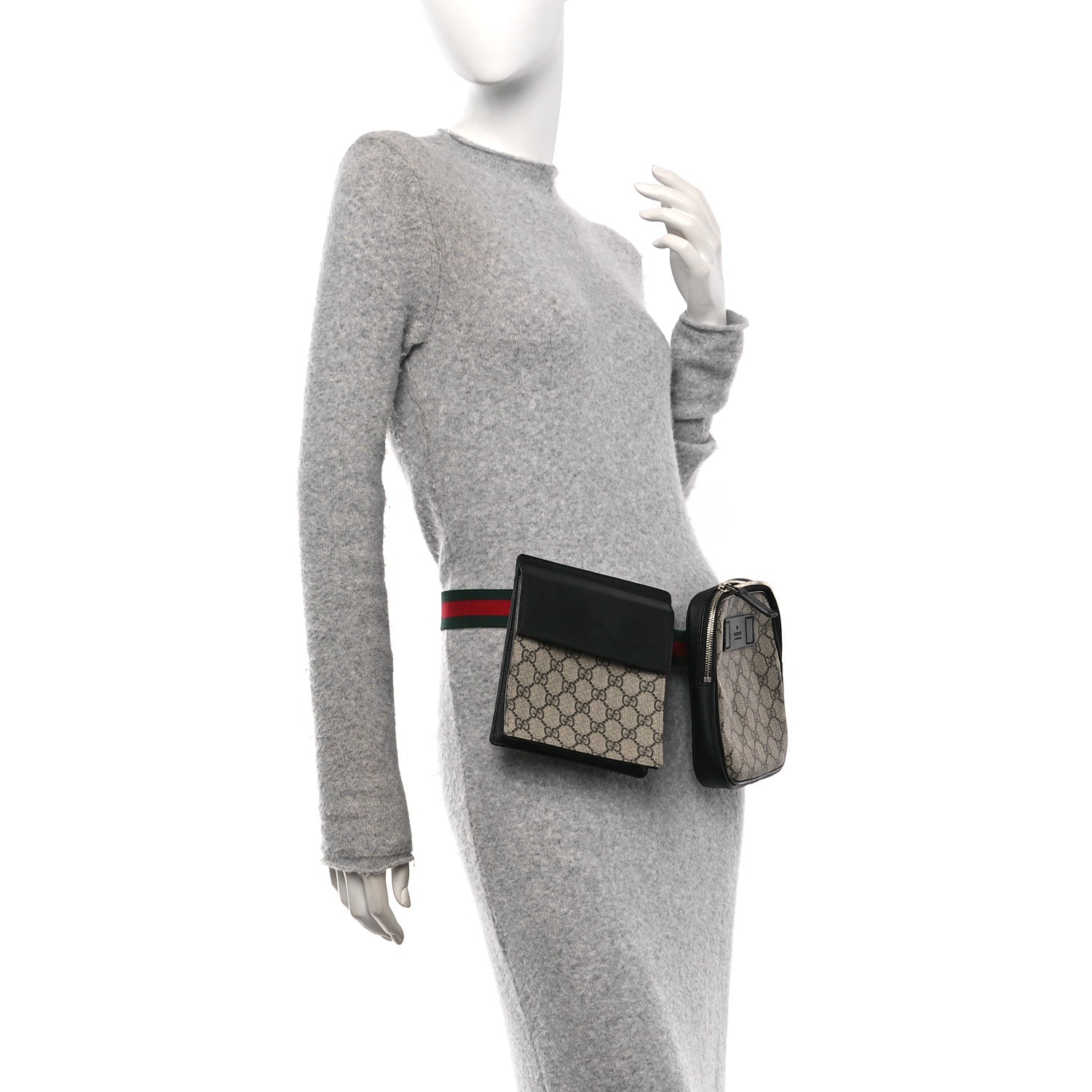 Gucci GG Supreme Monogram Web Belt Bag Black 2 of 16