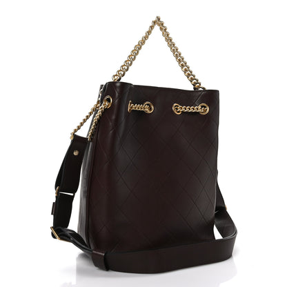 Chanel Calfskin Quilted Small On My Shoulder Drawstring Bag Brown 3 of 9