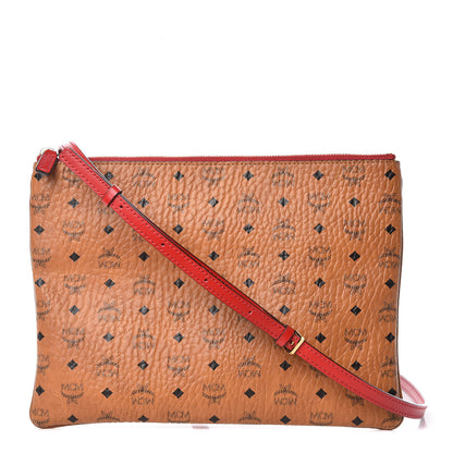 MCM Visetos Medium Crossbody Pouch Cognac 1 of 12