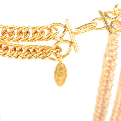 Chanel Multi Strand Chain Leo Lion Sun Medallion Necklace Gold 4 of 5