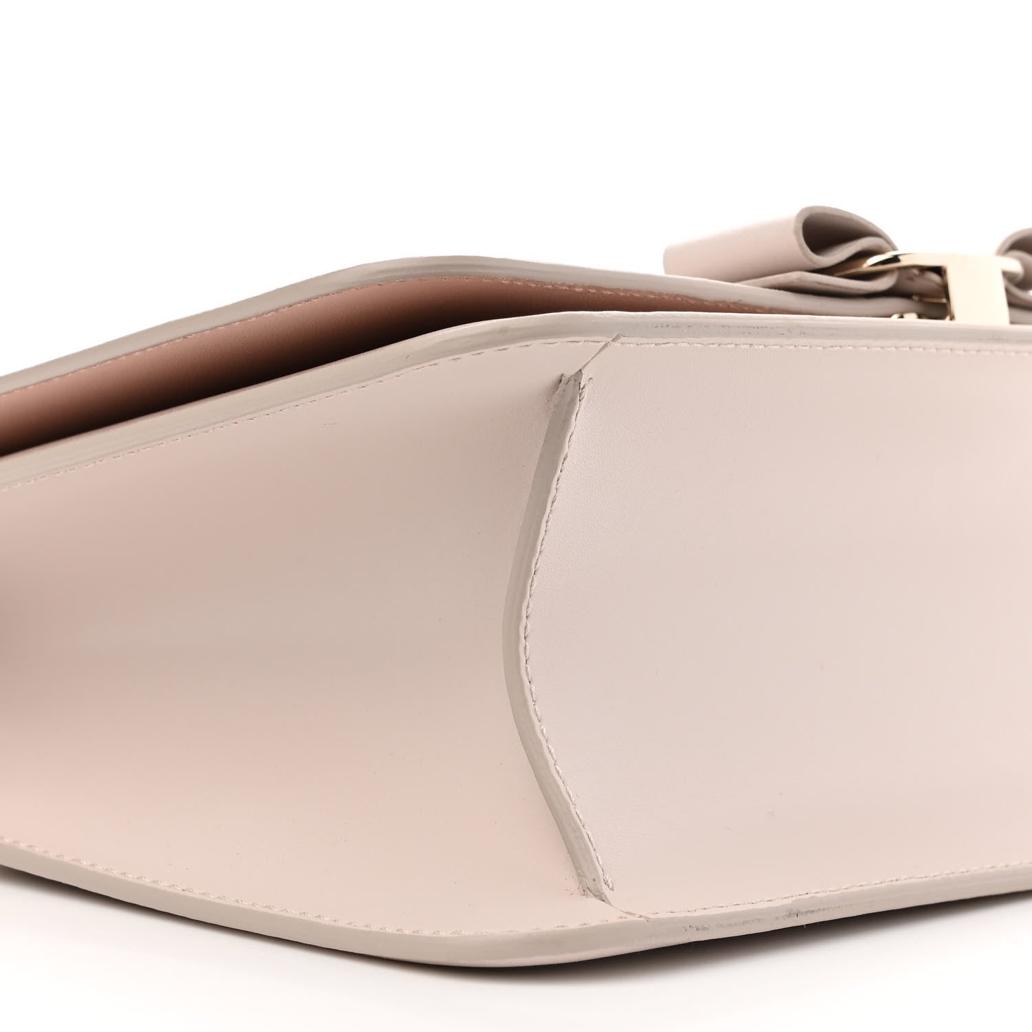 Salvatore Ferragamo Smooth Calfskin Vara Bow Chain Flap Crossbody Jasmine Flow Bonbon 9 of 10